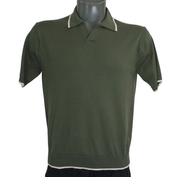 J.W. Anderson Uniqlo Green Tri-Blend Collared Pullover Polo Shirt Mens Small - Picture 1 of 5
